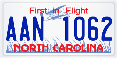 NC license plate AAN1062