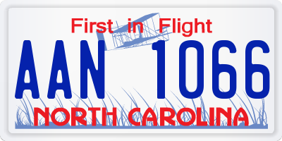 NC license plate AAN1066