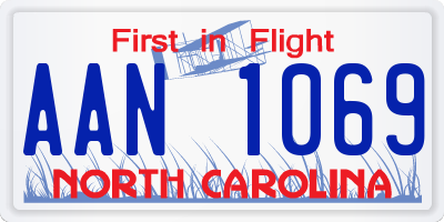 NC license plate AAN1069