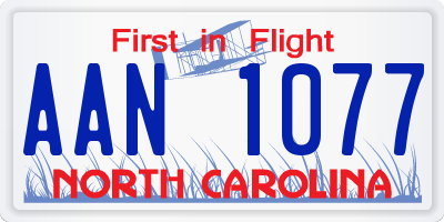 NC license plate AAN1077