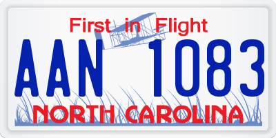 NC license plate AAN1083