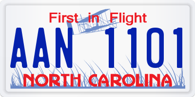 NC license plate AAN1101