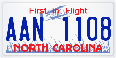 NC license plate AAN1108