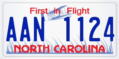 NC license plate AAN1124