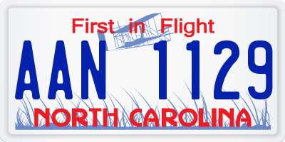 NC license plate AAN1129