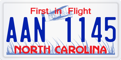 NC license plate AAN1145