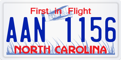 NC license plate AAN1156