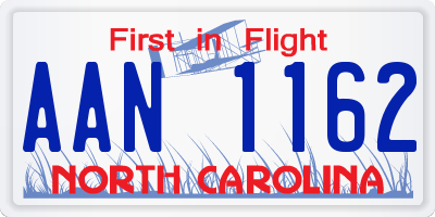 NC license plate AAN1162