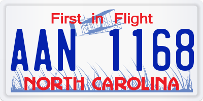 NC license plate AAN1168