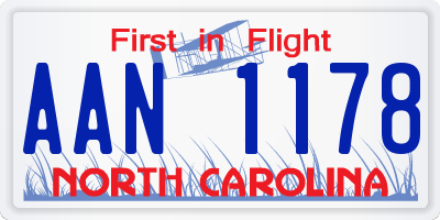 NC license plate AAN1178