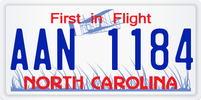 NC license plate AAN1184