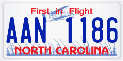 NC license plate AAN1186