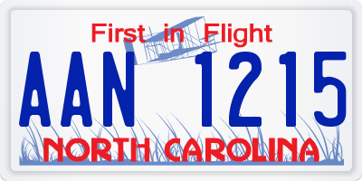 NC license plate AAN1215