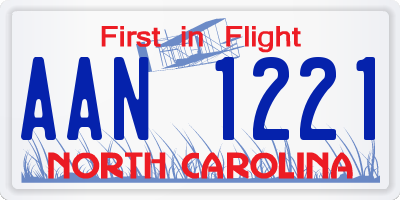 NC license plate AAN1221