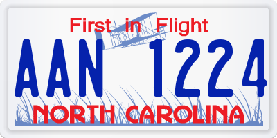 NC license plate AAN1224