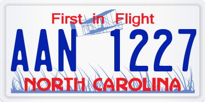 NC license plate AAN1227