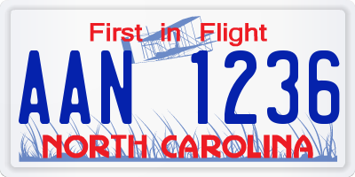 NC license plate AAN1236