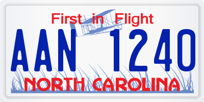NC license plate AAN1240