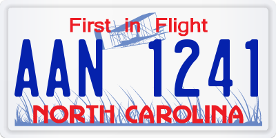 NC license plate AAN1241