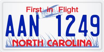 NC license plate AAN1249