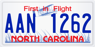 NC license plate AAN1262
