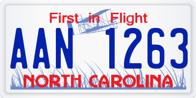 NC license plate AAN1263