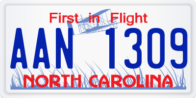 NC license plate AAN1309