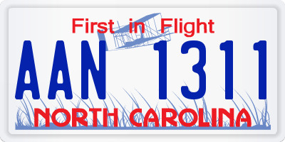 NC license plate AAN1311