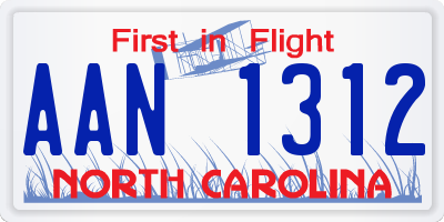 NC license plate AAN1312