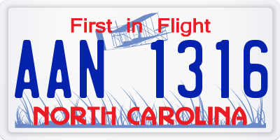 NC license plate AAN1316