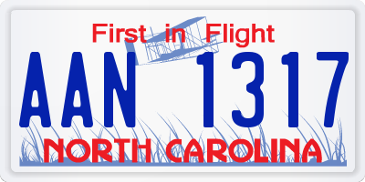 NC license plate AAN1317