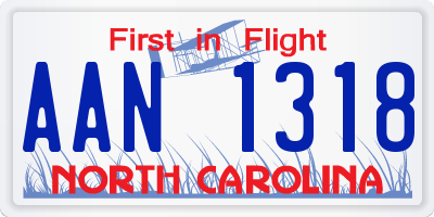 NC license plate AAN1318
