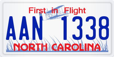 NC license plate AAN1338