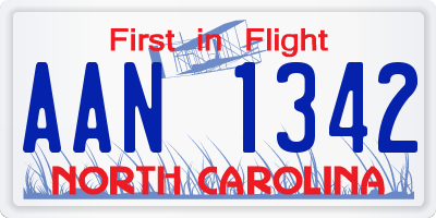 NC license plate AAN1342