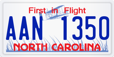 NC license plate AAN1350