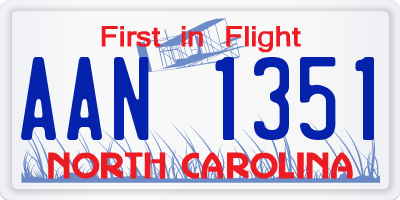 NC license plate AAN1351