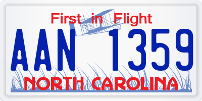 NC license plate AAN1359