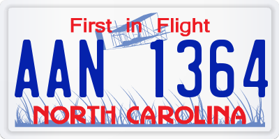 NC license plate AAN1364