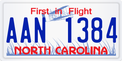 NC license plate AAN1384