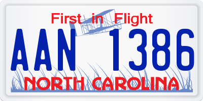 NC license plate AAN1386