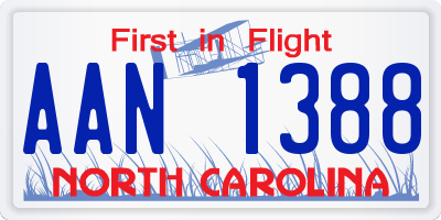 NC license plate AAN1388