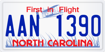 NC license plate AAN1390