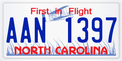 NC license plate AAN1397