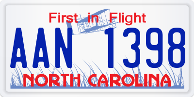 NC license plate AAN1398