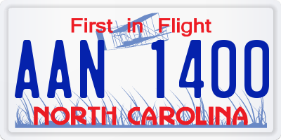 NC license plate AAN1400