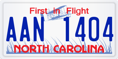 NC license plate AAN1404