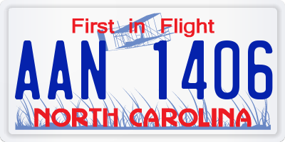 NC license plate AAN1406