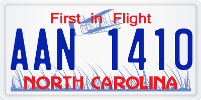 NC license plate AAN1410