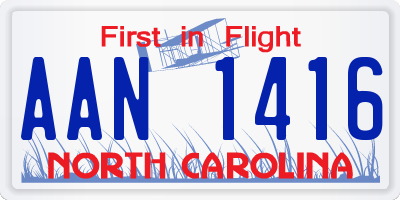NC license plate AAN1416