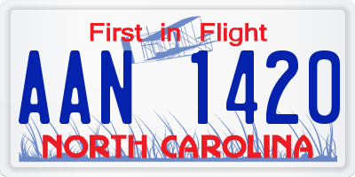 NC license plate AAN1420